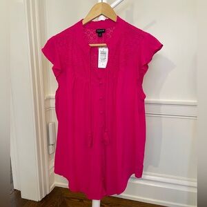 NWT Torrid Pink Peasant Blouse – Size 0 (equivalent to 12)